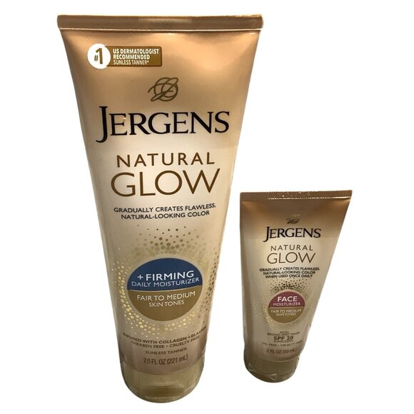 Jergens Natural Glow Firming Moisturizer & Face Sunscreen SPF 20 Fair To Medium - Picture 3 of 4